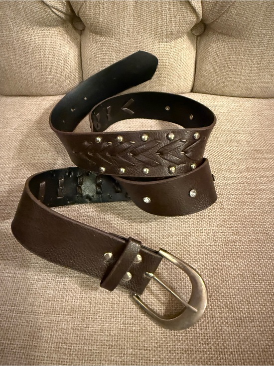 Accessories - Women's Brown Braided Accent Belt rhinestones, braided western BoHo